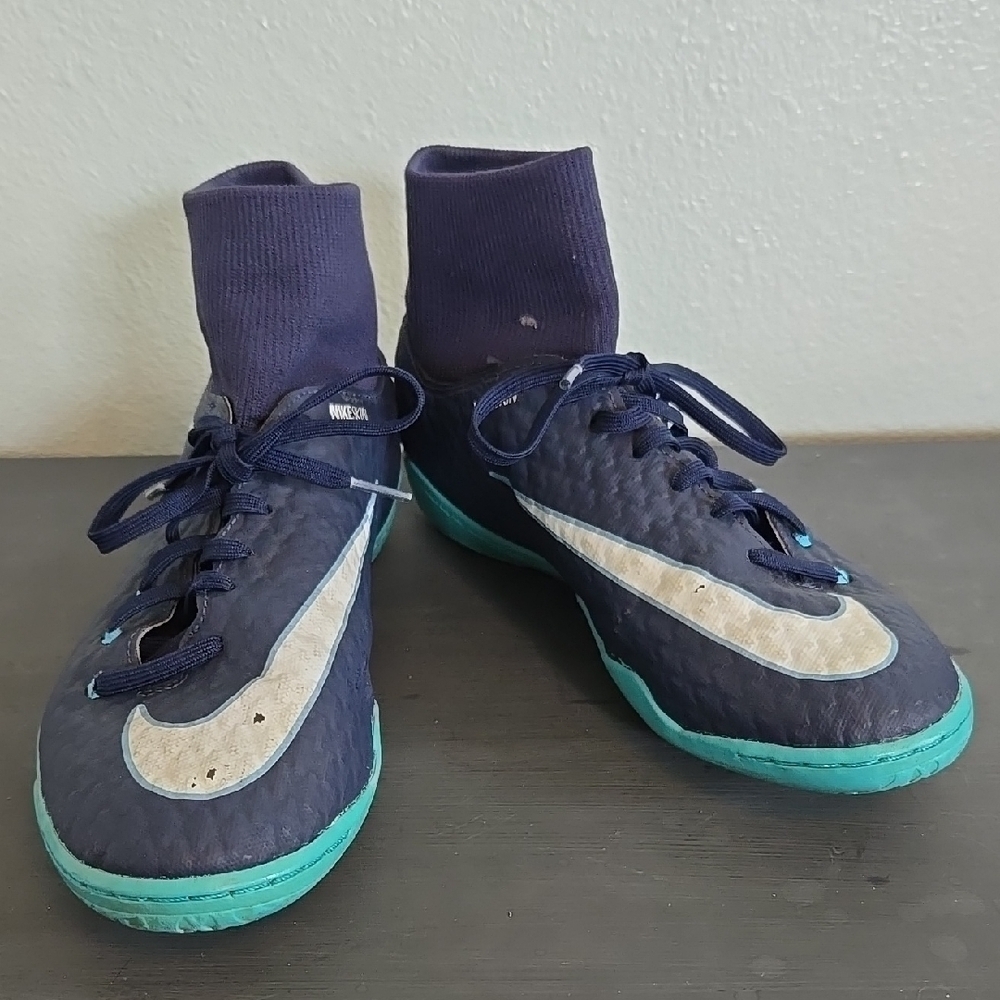 Nike HypervenomX Phelon III DF IC Blue Football/Soccer Shoes Mens Size 8.5